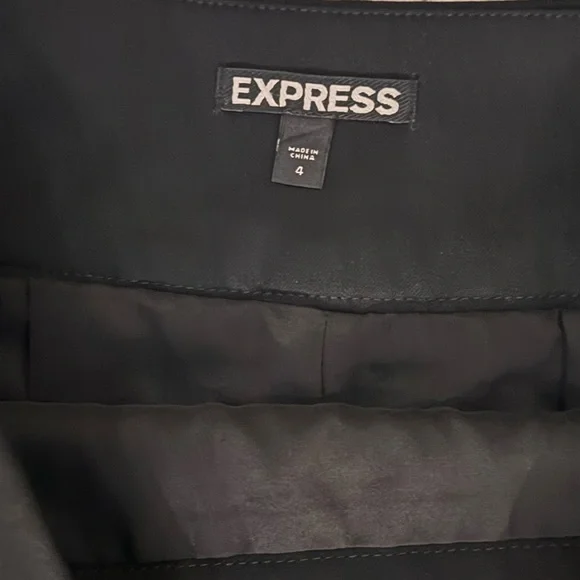 Express High Waist Chic Black Pencil Skirt with Gold Zipper - Picture 7 of 11